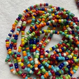 Colorful beads! Two Strands Vintage African Trading Beads: three yds./4” and 34”